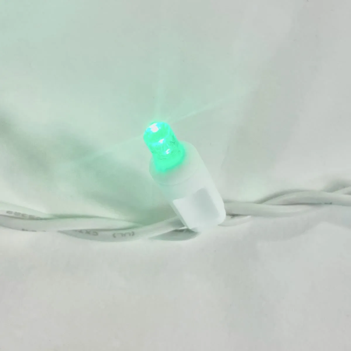 100-light Green 5mm LED Icicle Lights, White Wire