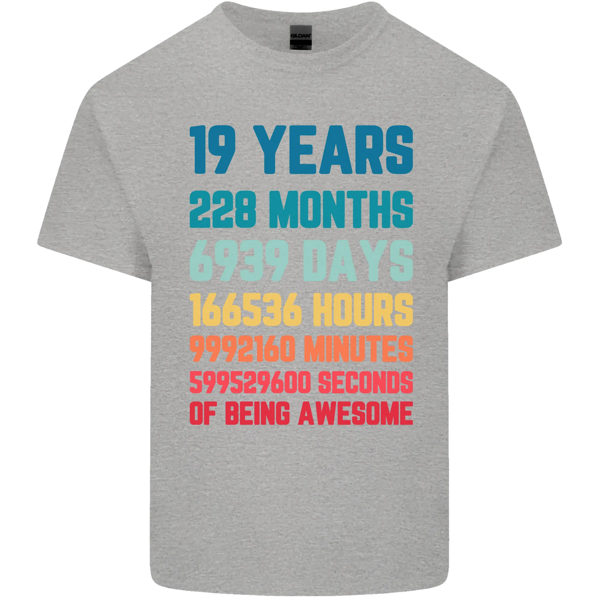 19th Birthday 19 Year Old Mens Light Cotton T-Shirt