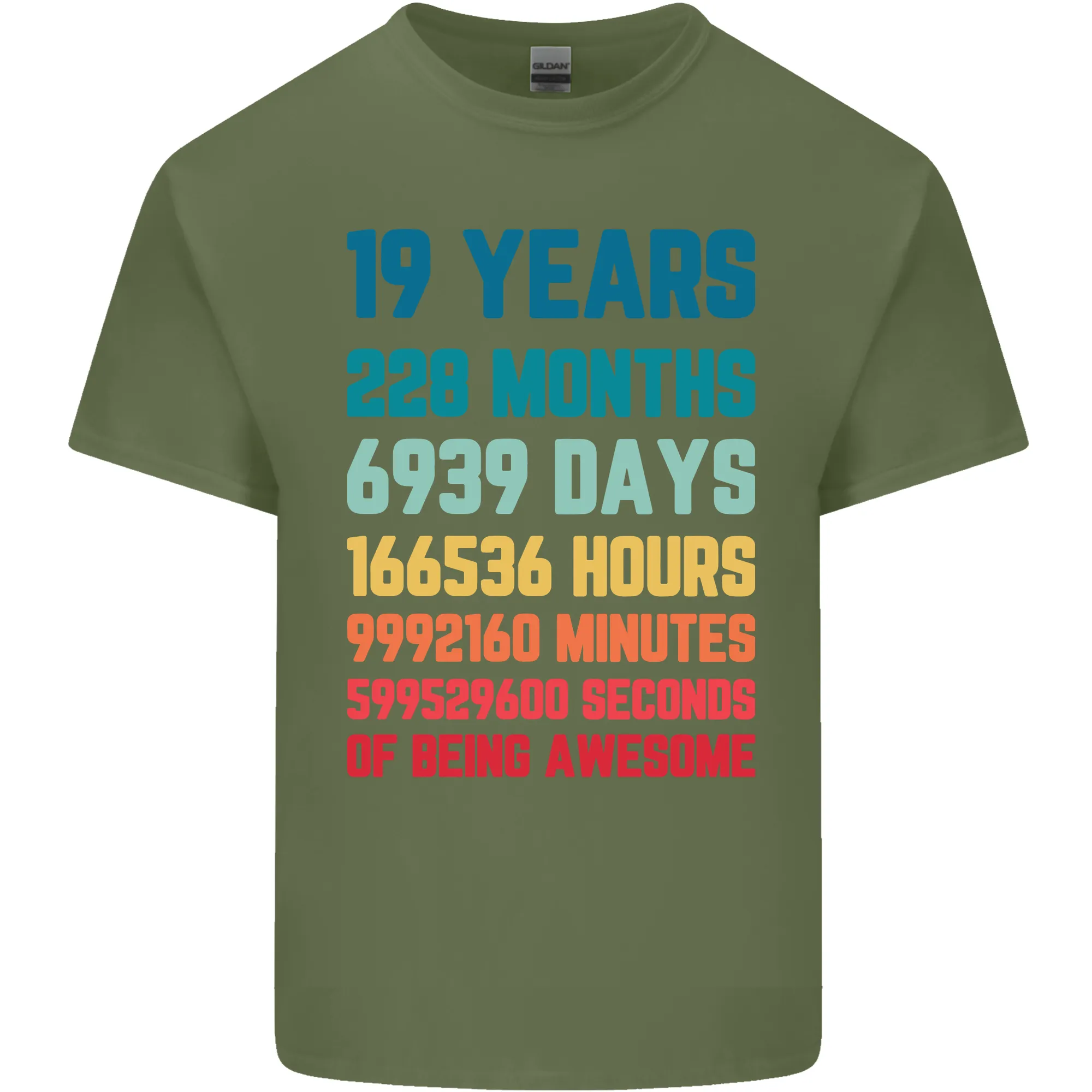 19th Birthday 19 Year Old Mens Light Cotton T-Shirt