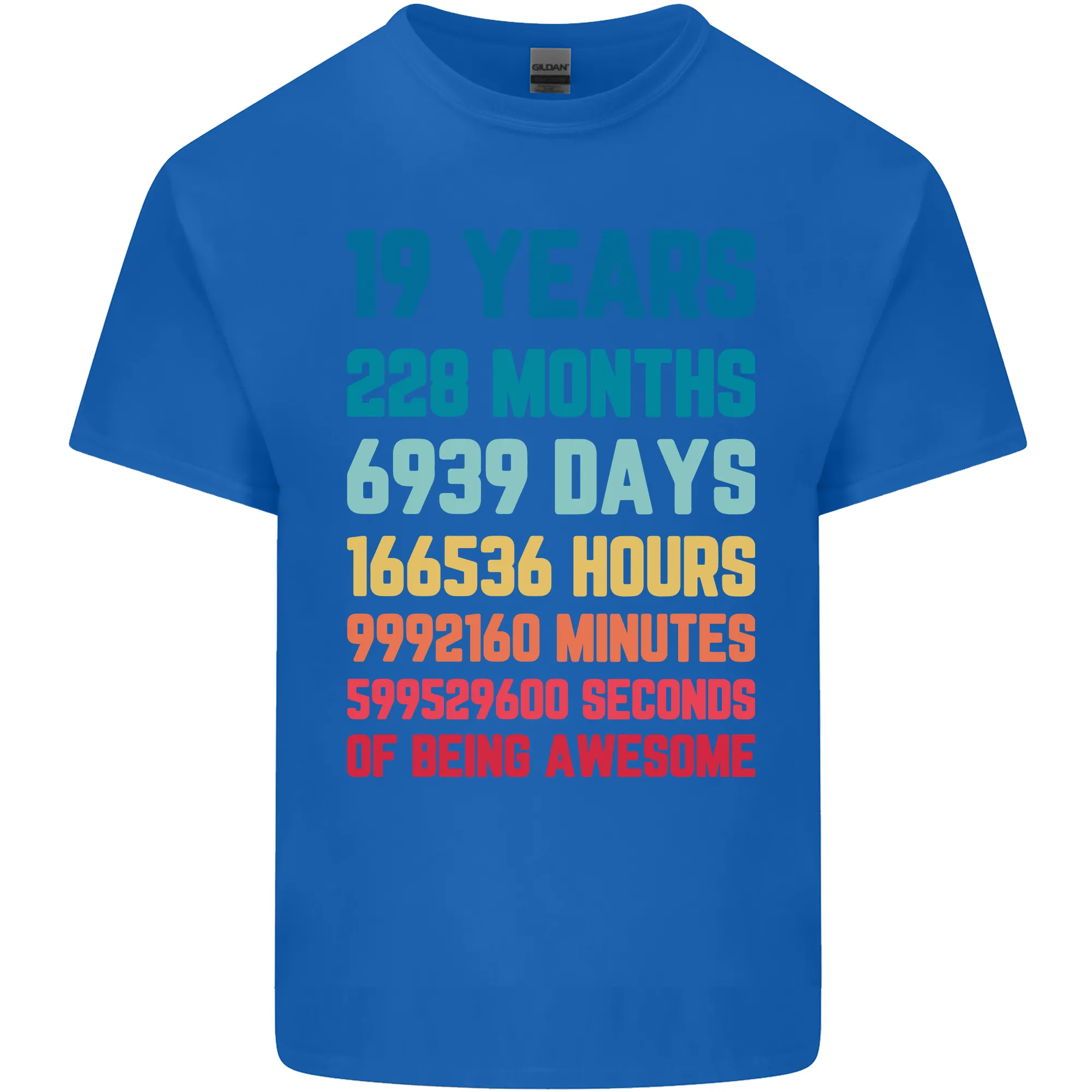 19th Birthday 19 Year Old Mens Light Cotton T-Shirt