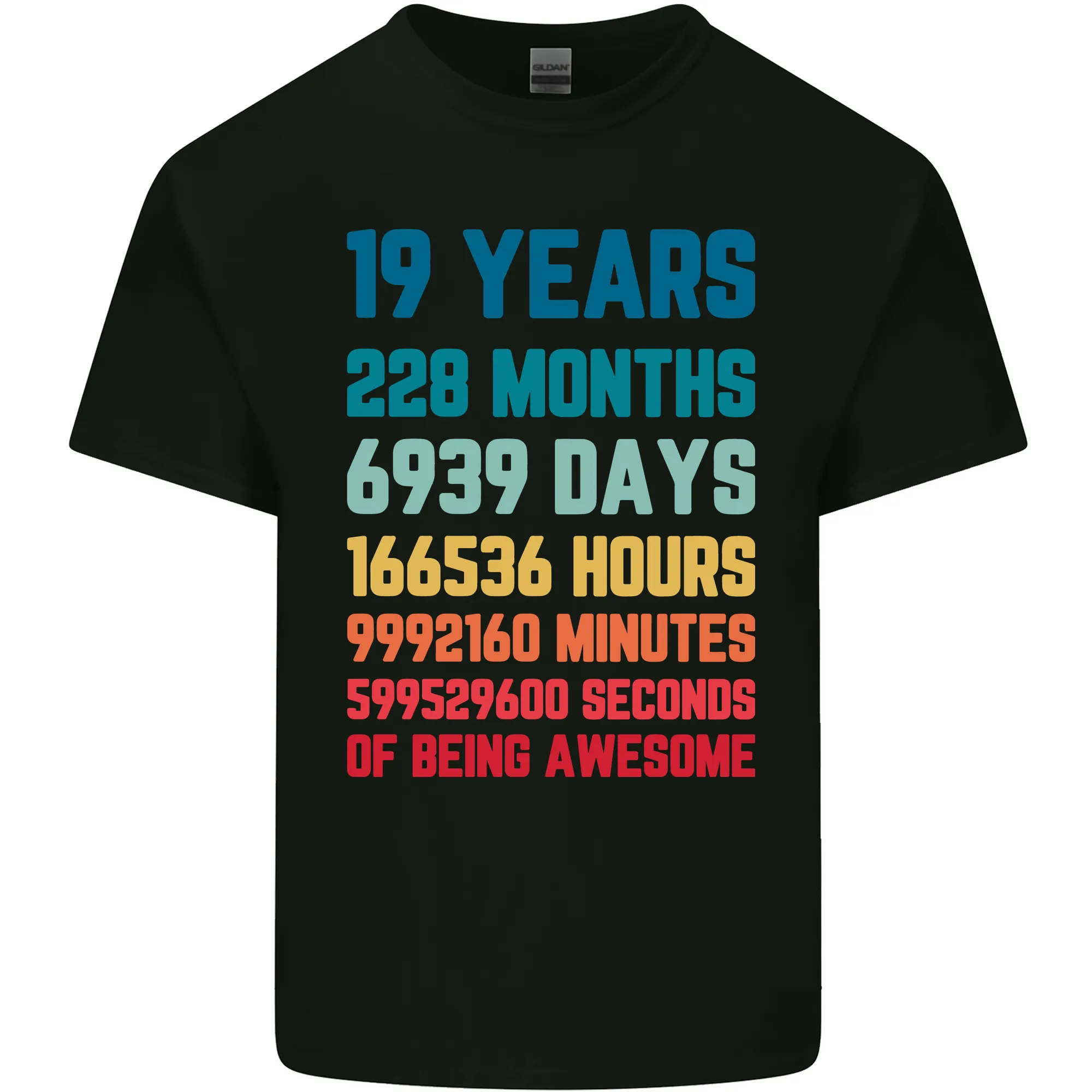 19th Birthday 19 Year Old Mens Light Cotton T-Shirt