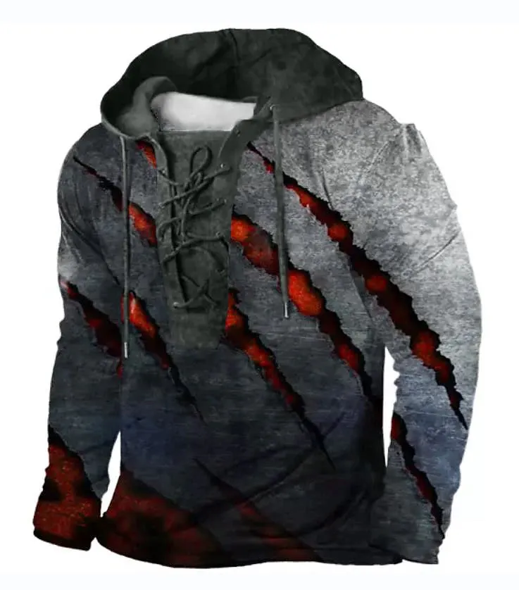 3D Vertigo Print Men's Unisex Pullover Hoodie Sweatshirt in Multicolor Hooded Graphic Design