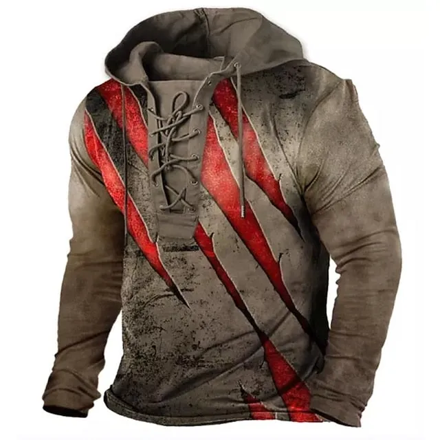 3D Vertigo Print Men's Unisex Pullover Hoodie Sweatshirt in Multicolor Hooded Graphic Design