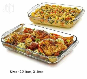 3pc Rectangular Heat Resistant Casserole Tray  Baking  pans Bakeware