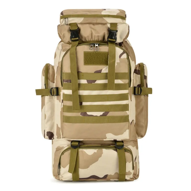 56-75L Large Capacity Travel Hiking Bag Waterproof and Scratch-resistant Backpack(Plateau Camouflage)