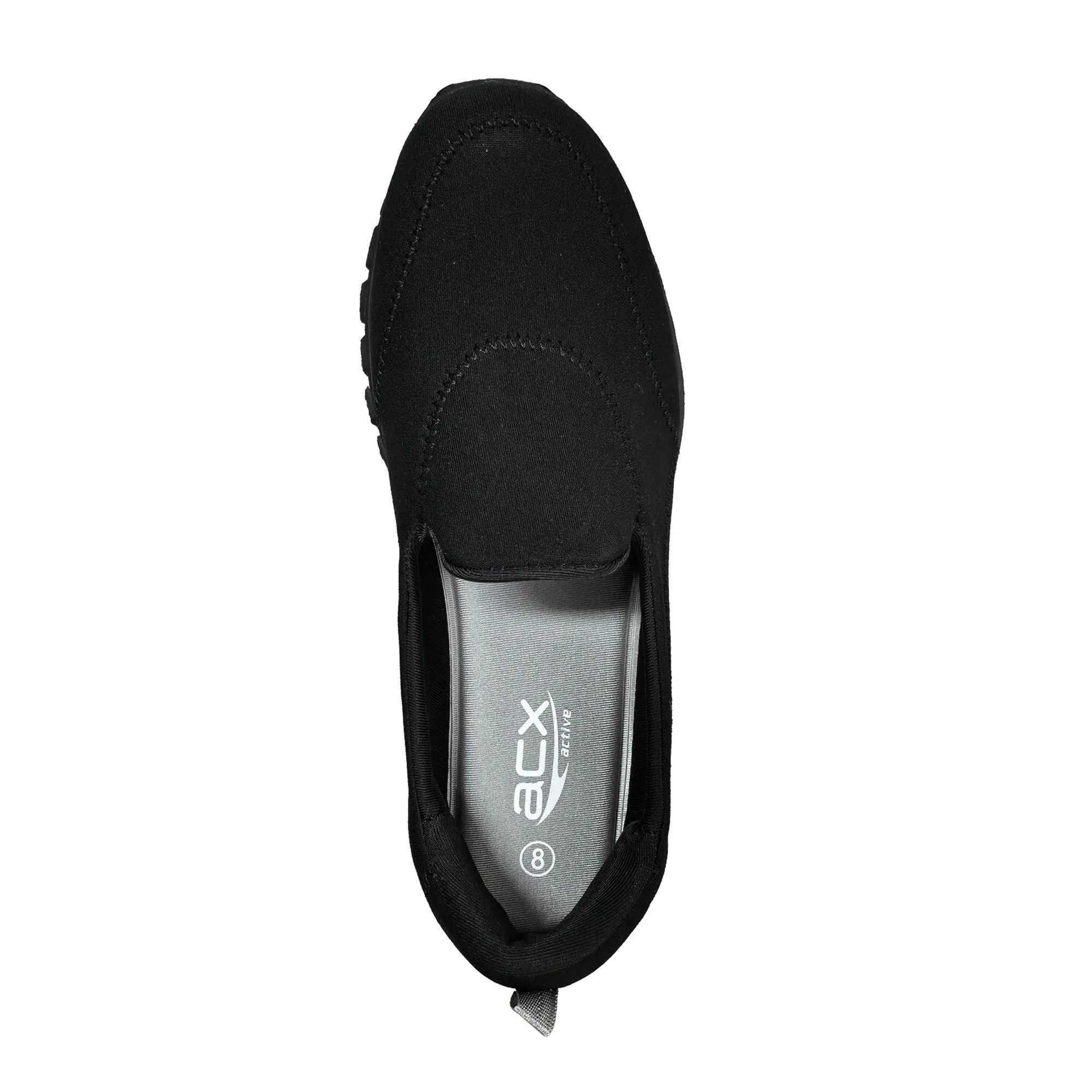 ACX Active Women's Memory Foam Basic Slip-On's, Black