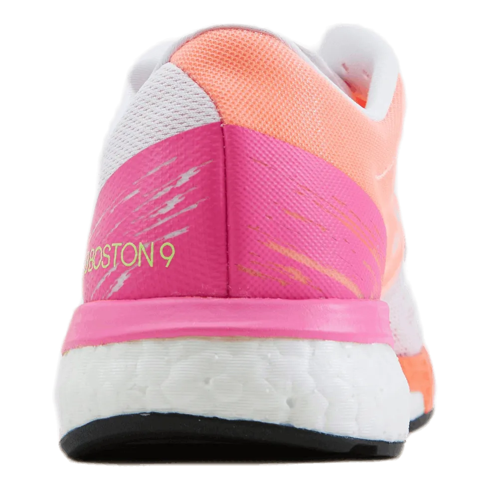 Adizero Boston 9 Shoes Cloud White / Silver Metallic / Screaming Pink