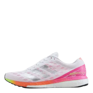 Adizero Boston 9 Shoes Cloud White / Silver Metallic / Screaming Pink