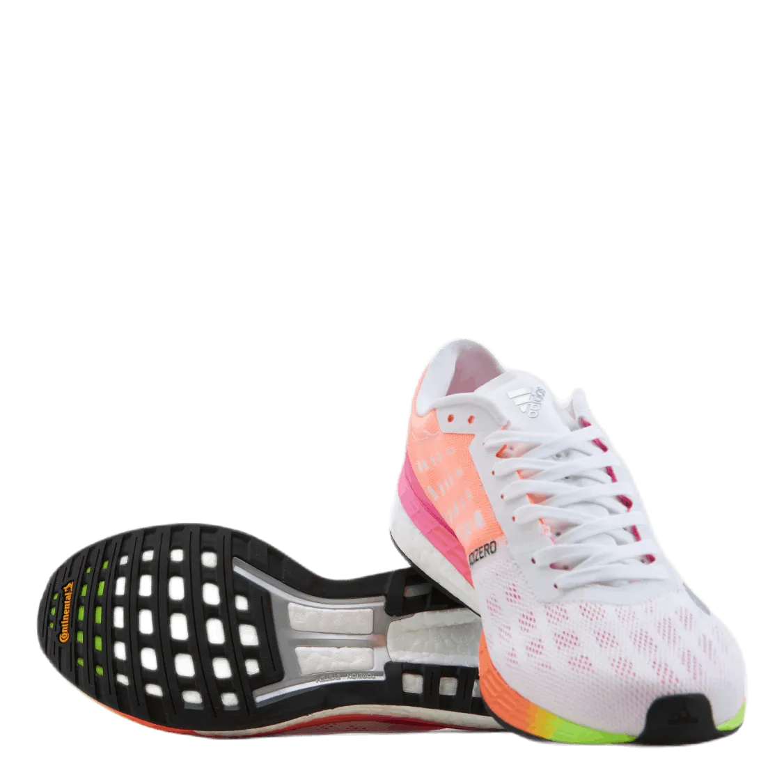 Adizero Boston 9 Shoes Cloud White / Silver Metallic / Screaming Pink