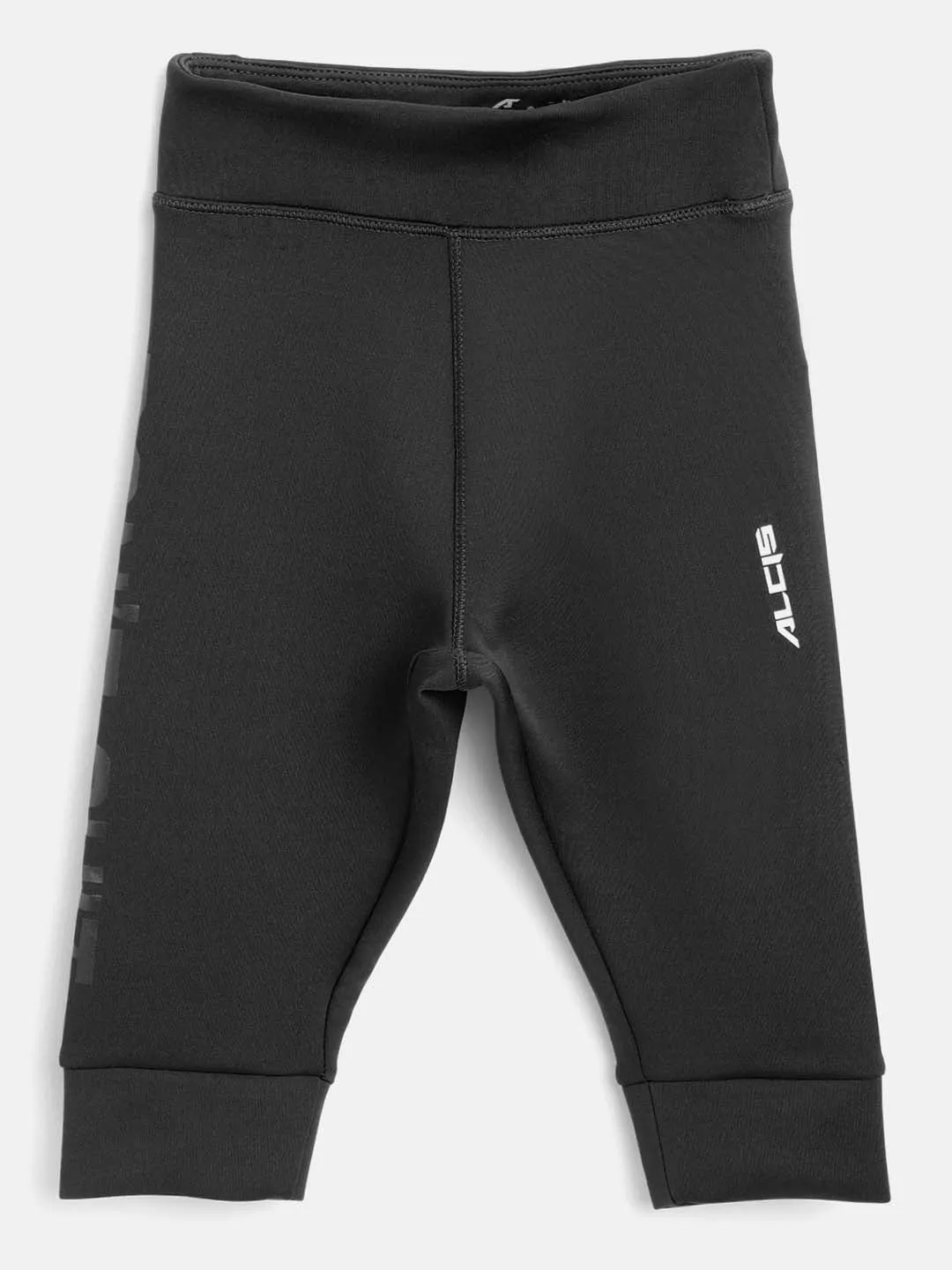 Alcis Girls Black Solid 3/4th Length Training Joggers