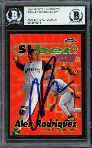 Alex Rodriguez Autographed 1997 Fleer Sports Illustrated Card #70 Seattle Mariners Beckett BAS #12410213