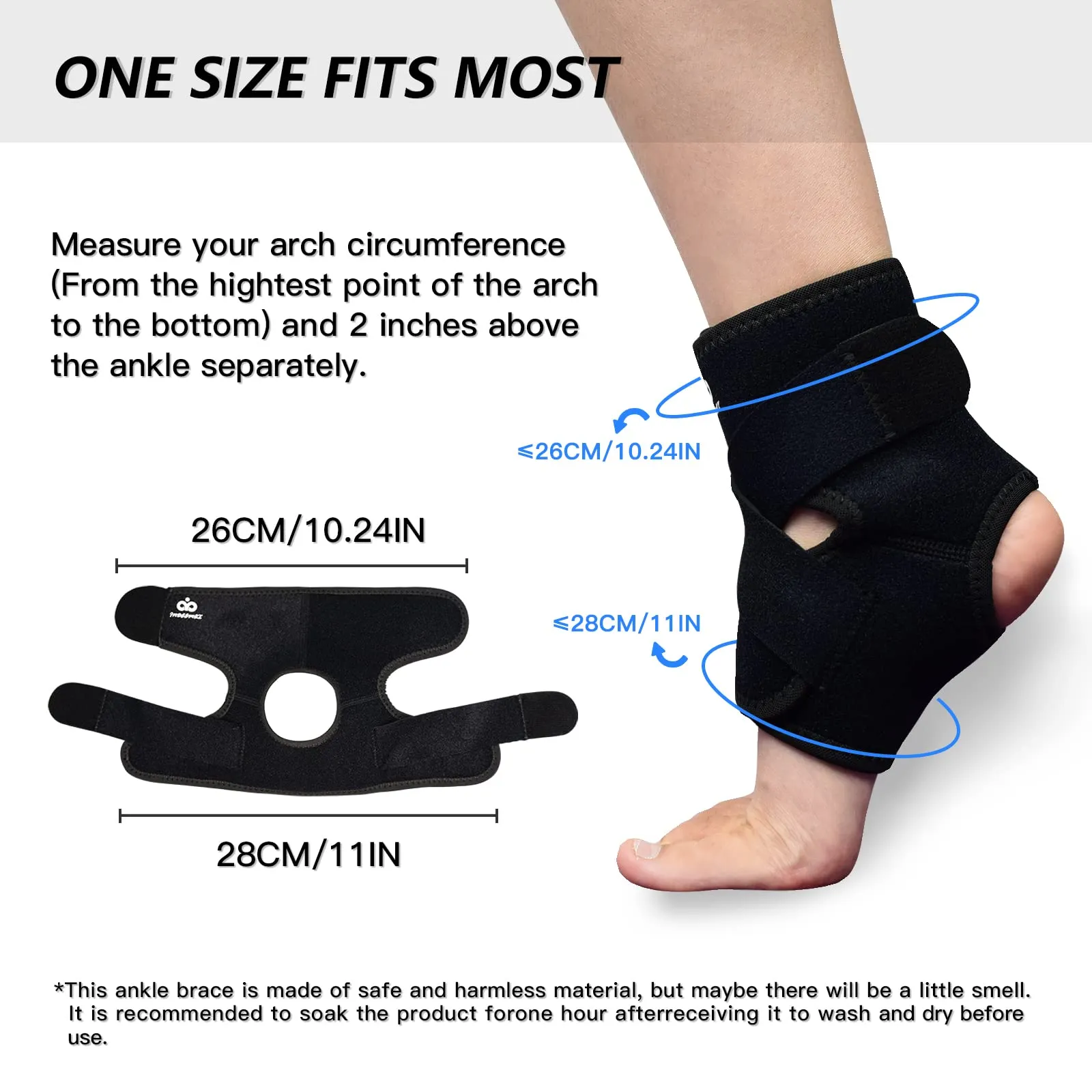 Ankle Support Brace Set of 2, Copper Lined Breathable Neoprene Foot Protector, Adjustable Wraps for Arthritis, Sprain, Swelling, Achilles Tendonitis, Plantar Fasciitis, Pain Relief, Injury Recovery, Sport 2 Pack