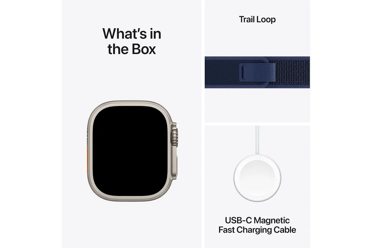 Apple Watch Ultra 2 GPS   Cellular | 49mm | Natural Titanium Case with Blue Trail Loop S/M