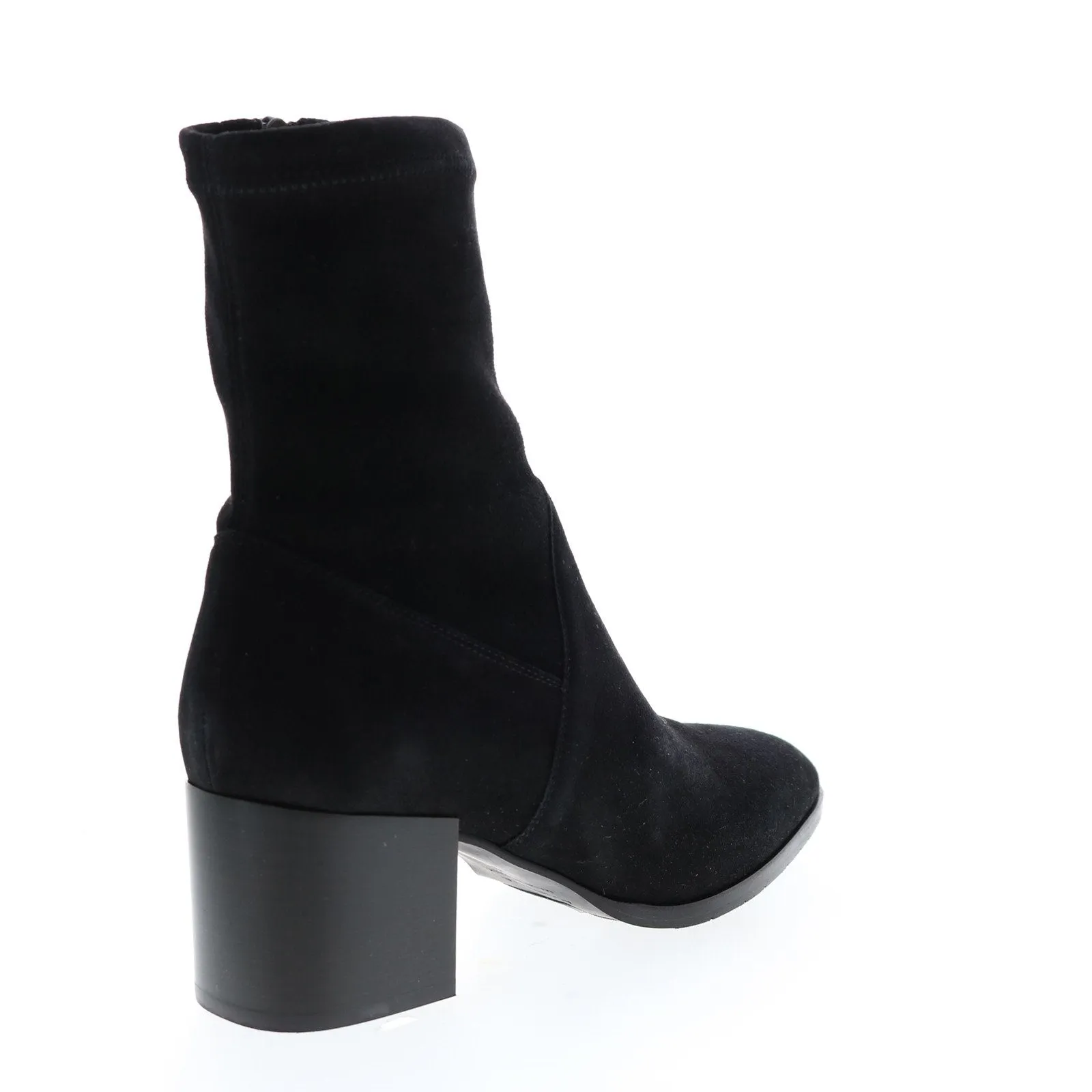 Aquatalia Tia Stretch Suede 34L3219-BLK Womens Black Suede Zipper Ankle & Booties Boots