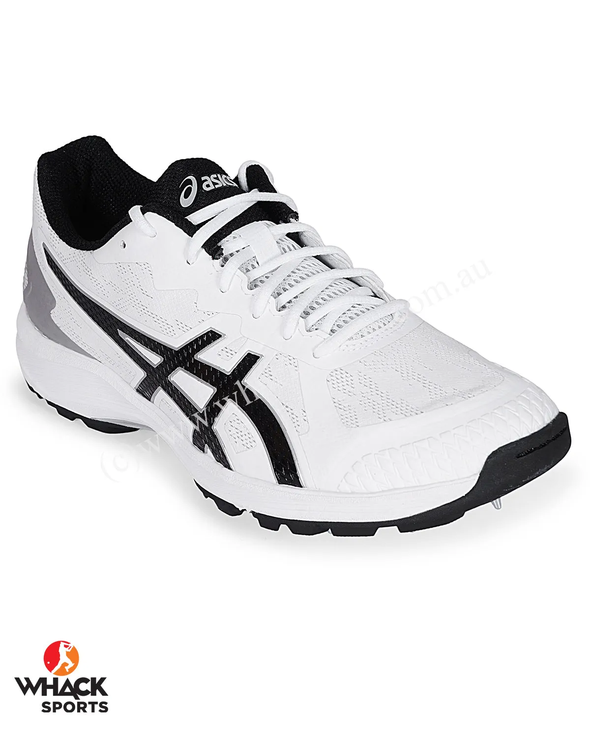 ASICS Strike Rate Cricket Shoes - Steel Spikes - White/Black