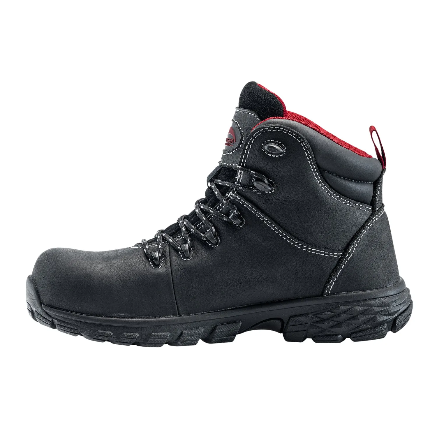 Avenger Mens Flight Mid Black Leather Work Boots