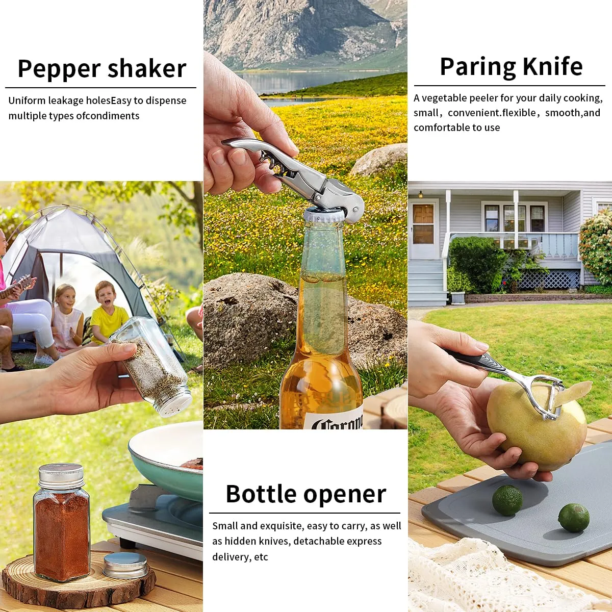 Berglander Camping Essentials, Camping Cooking Utensils Set, Camping Accessories Gear Must Haves, Come with Camping Silverware Sets, Plates and Cups, Great for Outdoor Stove, Picnic, BBQ