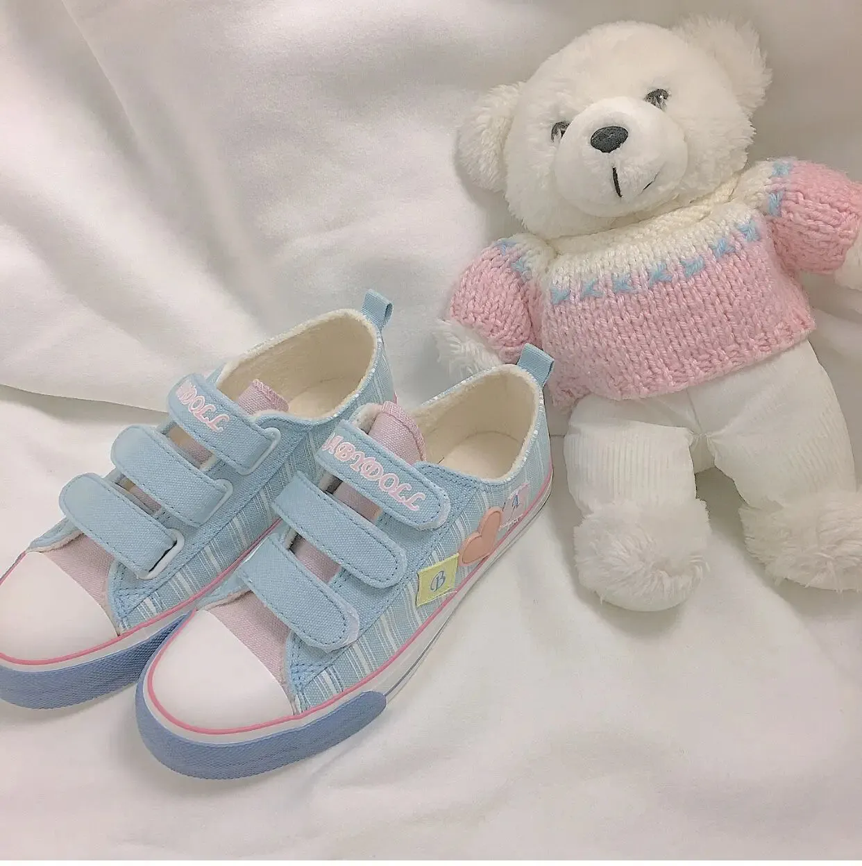 binfenxie  -  Japanese Sweet Lolita Canvas Shoes Dream Pink Blue Girl Student Street Tea Party Sports Shoes with Velvet Kawaii Cute