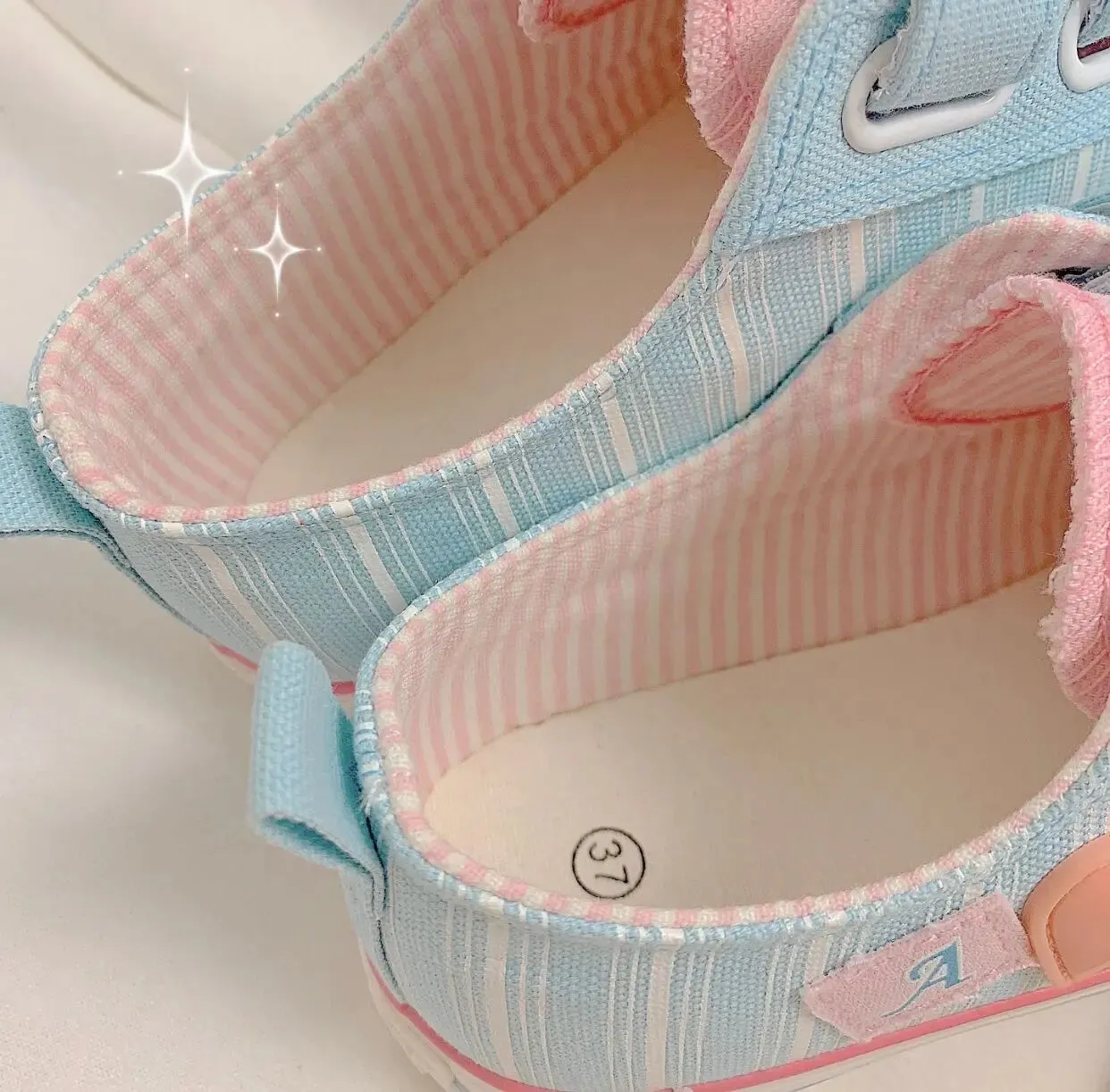 binfenxie  -  Japanese Sweet Lolita Canvas Shoes Dream Pink Blue Girl Student Street Tea Party Sports Shoes with Velvet Kawaii Cute