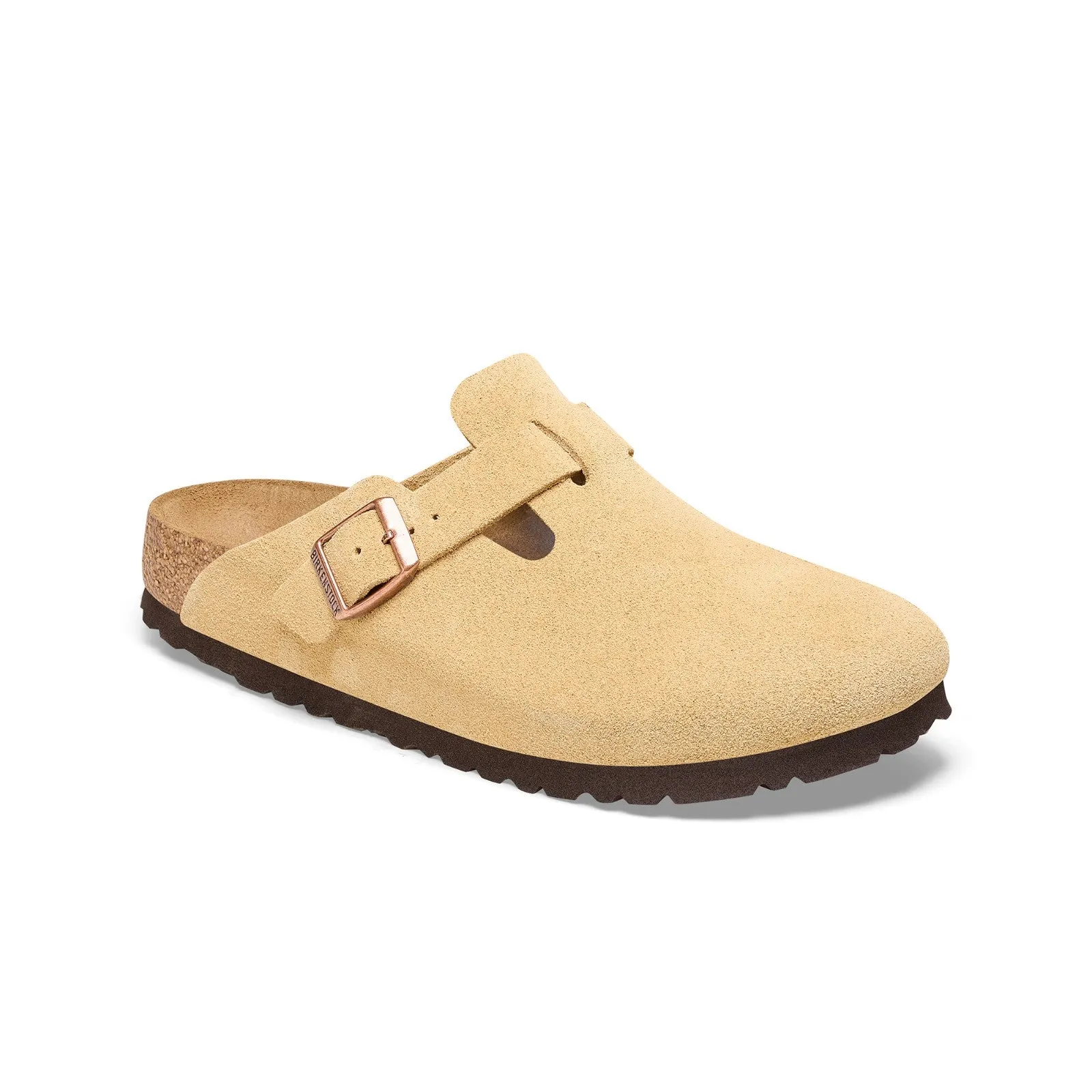 Birkenstock Boston Suede Leather (Latte Cream) Men's Sandals 1026181