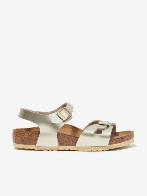 BIRKENSTOCK Girls Rio Classic Metallic Sandals in Gold