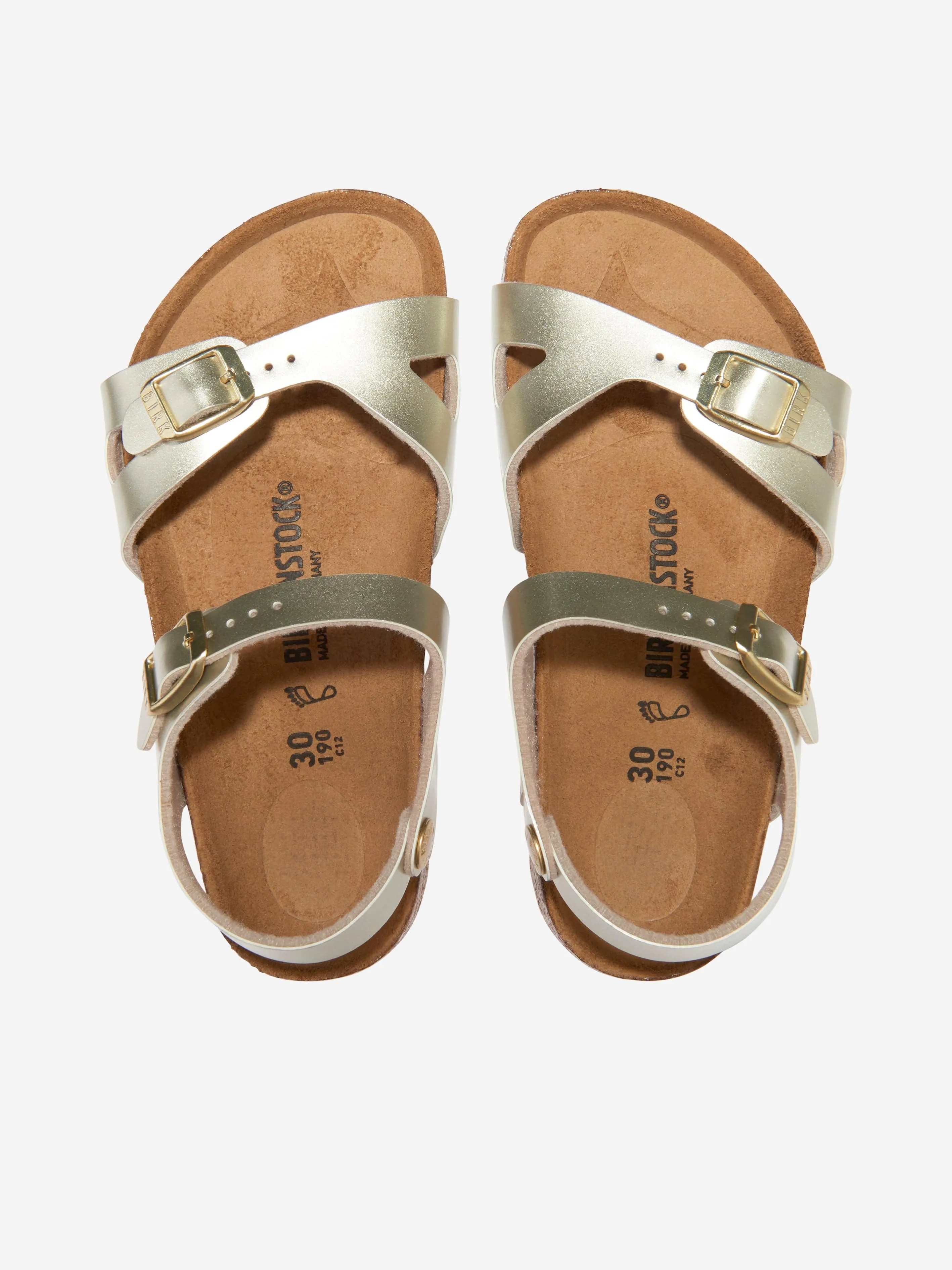 BIRKENSTOCK Girls Rio Classic Metallic Sandals in Gold