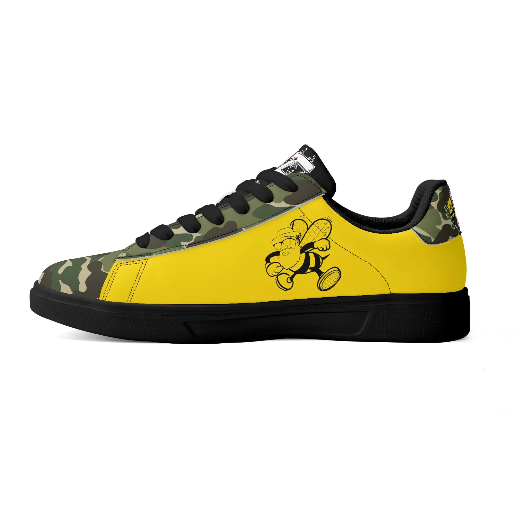 Blk Insct Famili Adult Lightweight Brand Low Top Leather Skateboard Shoes WIth Personalized Logo /Name