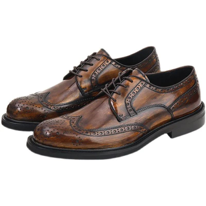 British retro handmade casual leather shoes