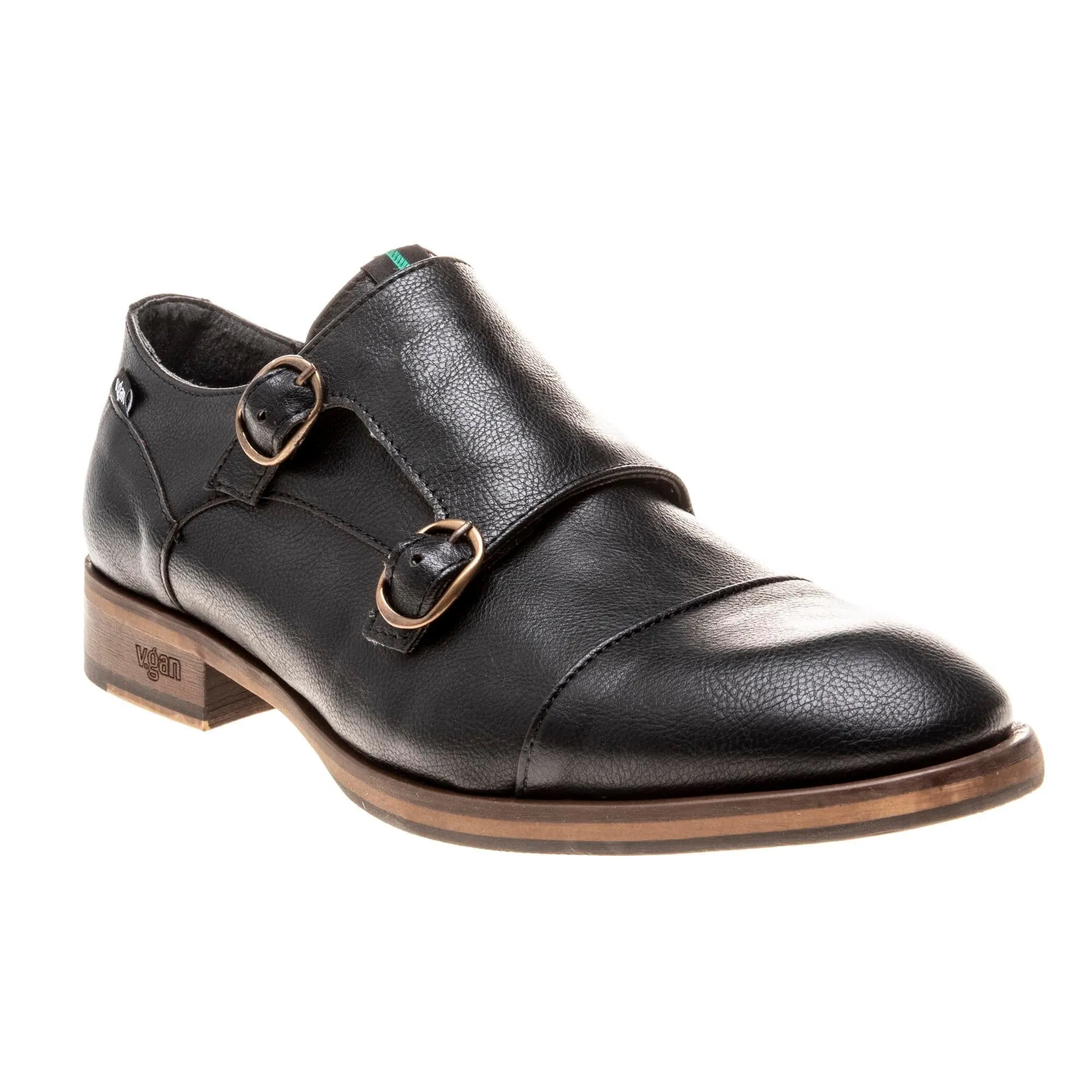 Chervil Men's Vegan Leather Monk Shoes | Black