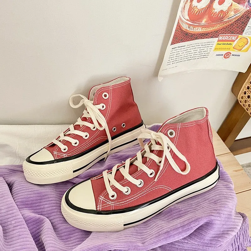 Classic High-Cut Canvas Sneakers for Women