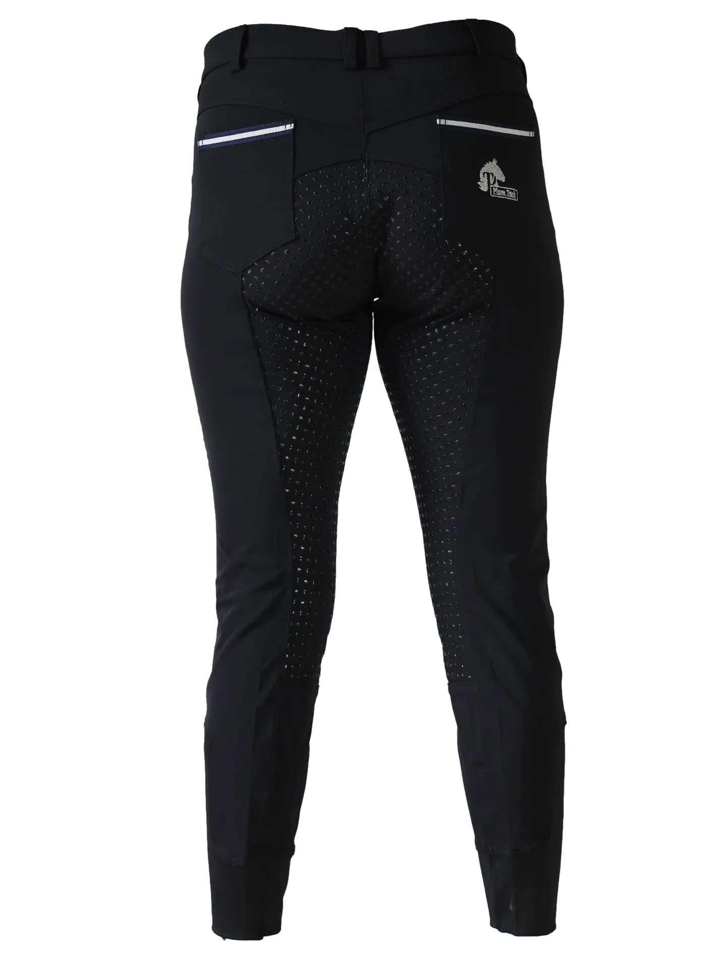 CoolMax Black Breeches in sizes 6 to 28 - With Silicone Seat Grip