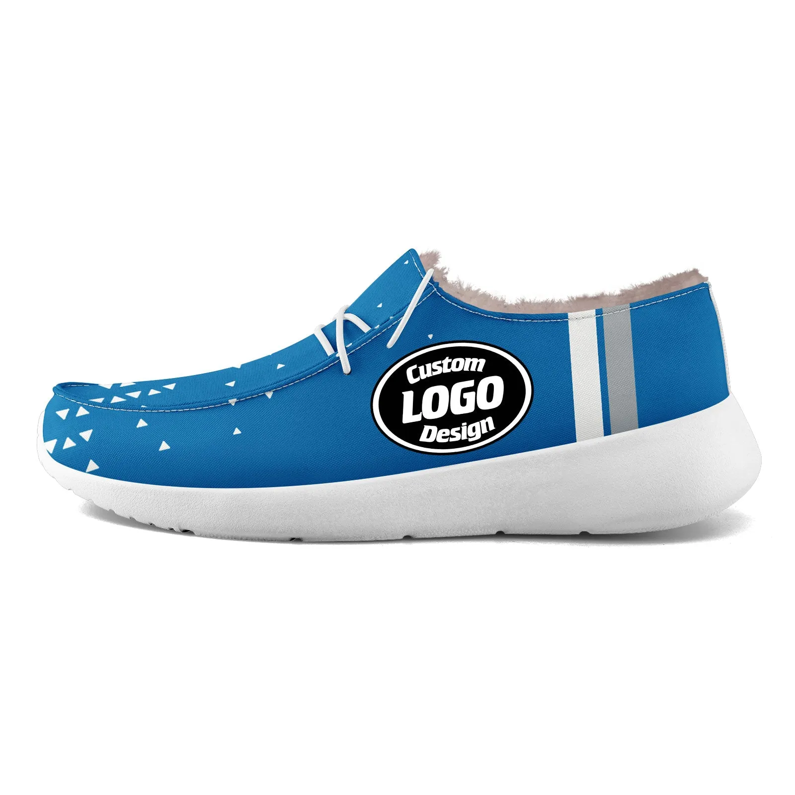 Custom Blue White Detroit Shoes Personalized Sneaker FN042-D020279-11