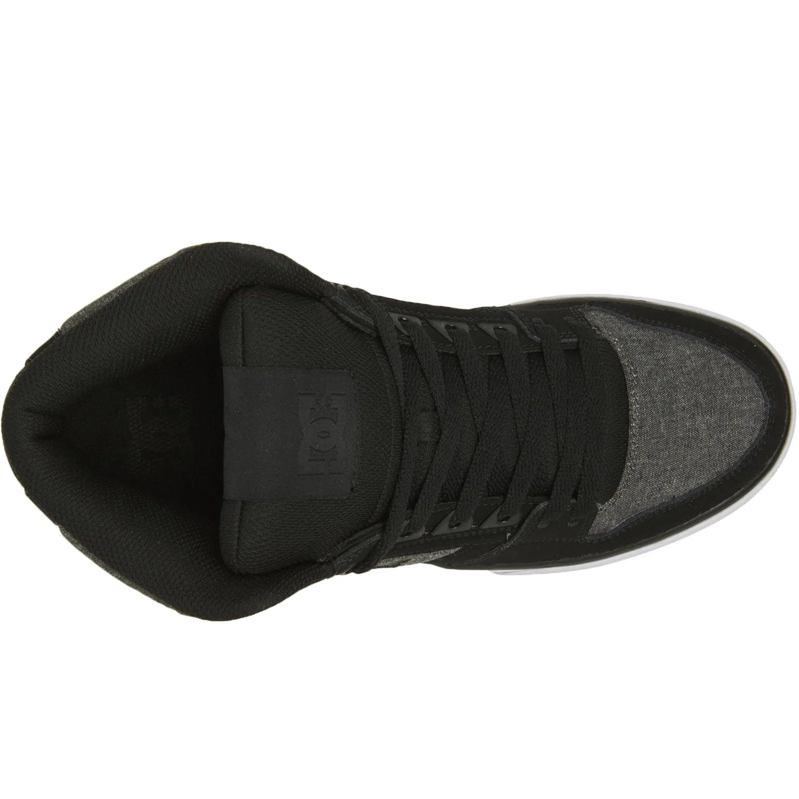 DC Shoes Mens Pure High Top Skateboarding Trainers - Black/Grey