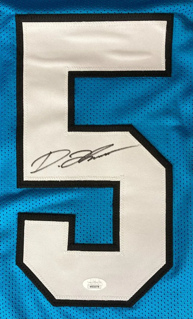 Diontae Johnson Carolina Signed Blue Football Jersey JSA ITP