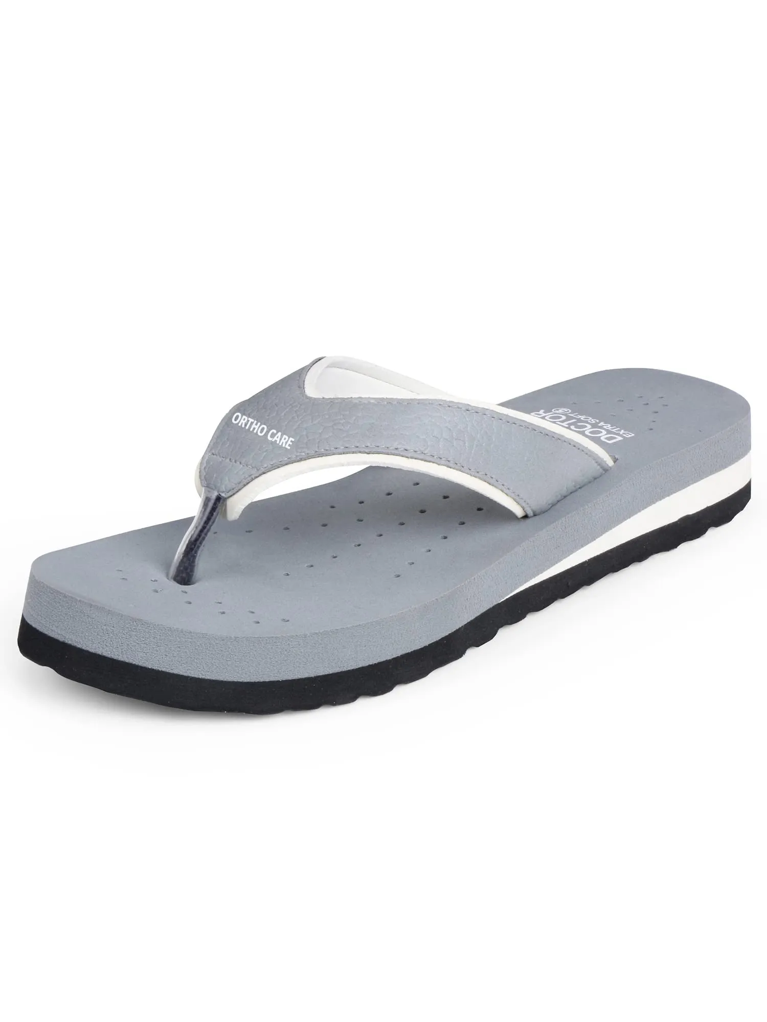 DOCTOR EXTRA SOFT Chappal Care Orthopaedic and Diabetic Comfort Doctor Flip-Flop and House Slipper's for Women's OR-D-18-GREY-6 UK