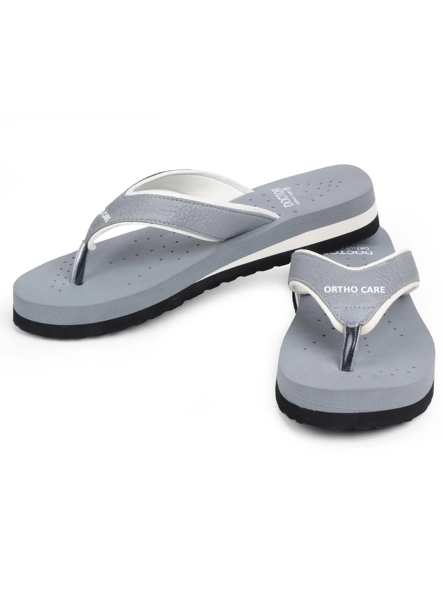 DOCTOR EXTRA SOFT Chappal Care Orthopaedic and Diabetic Comfort Doctor Flip-Flop and House Slipper's for Women's OR-D-18-GREY-6 UK