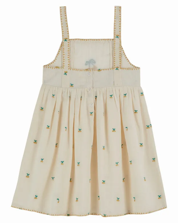 Emile Girls' Cherry Embroidered  Dress