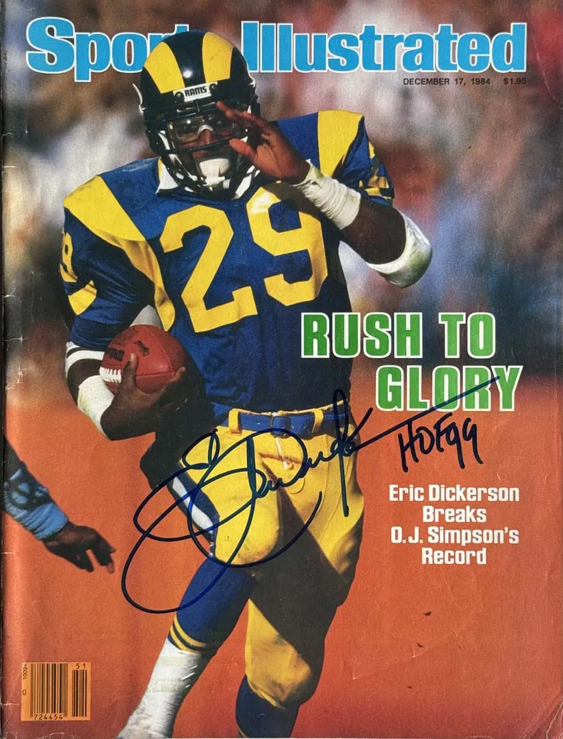 Eric Dickerson Signed HOF 99 Inscription Sports Illustrated 12/17/1984 Issue (JSA)