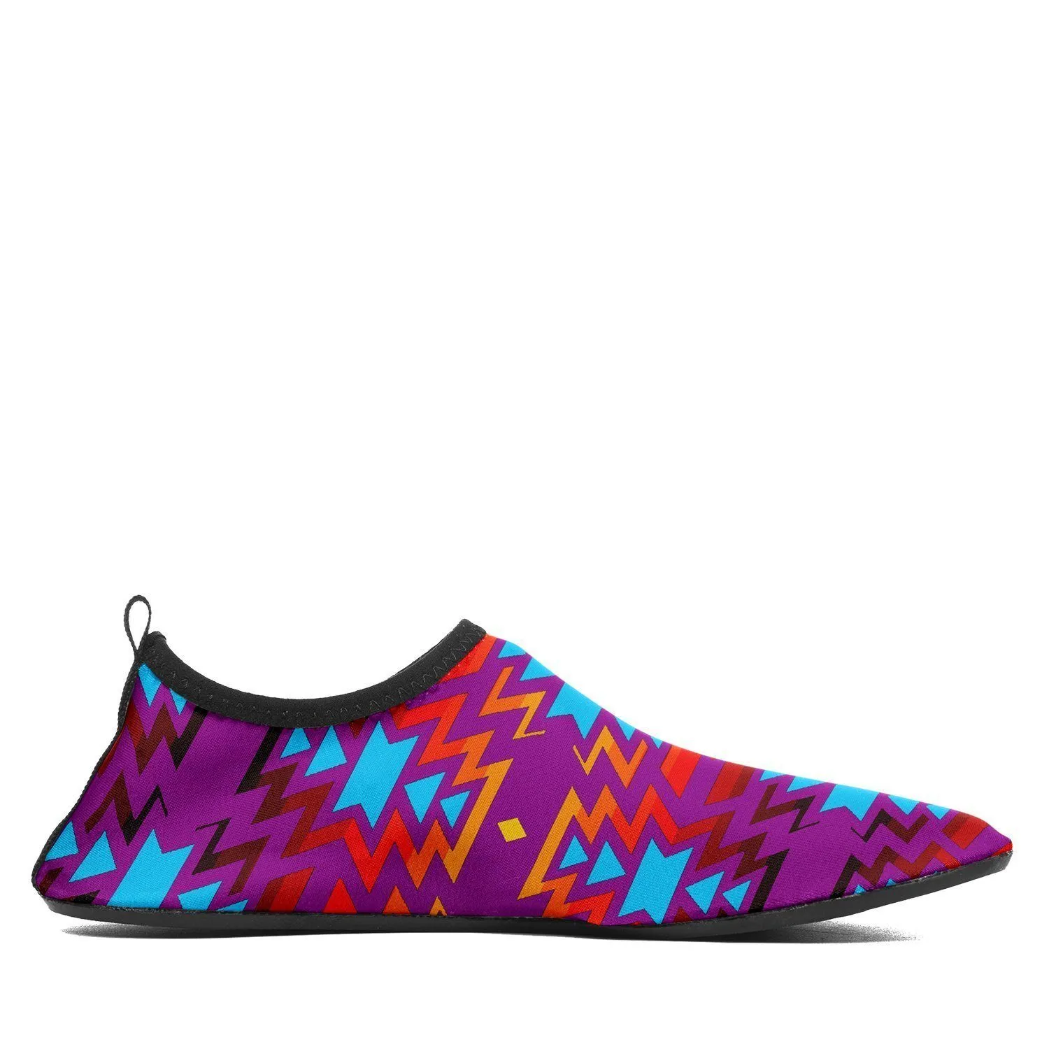 Fire Colors and Turquoise Purple Sockamoccs Kid's Sockamoccs Slip On Shoes