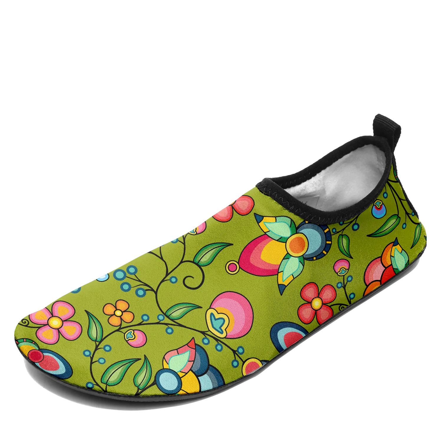 Floral Bounty Sweetgrass Kid's Sockamoccs Slip On Shoes