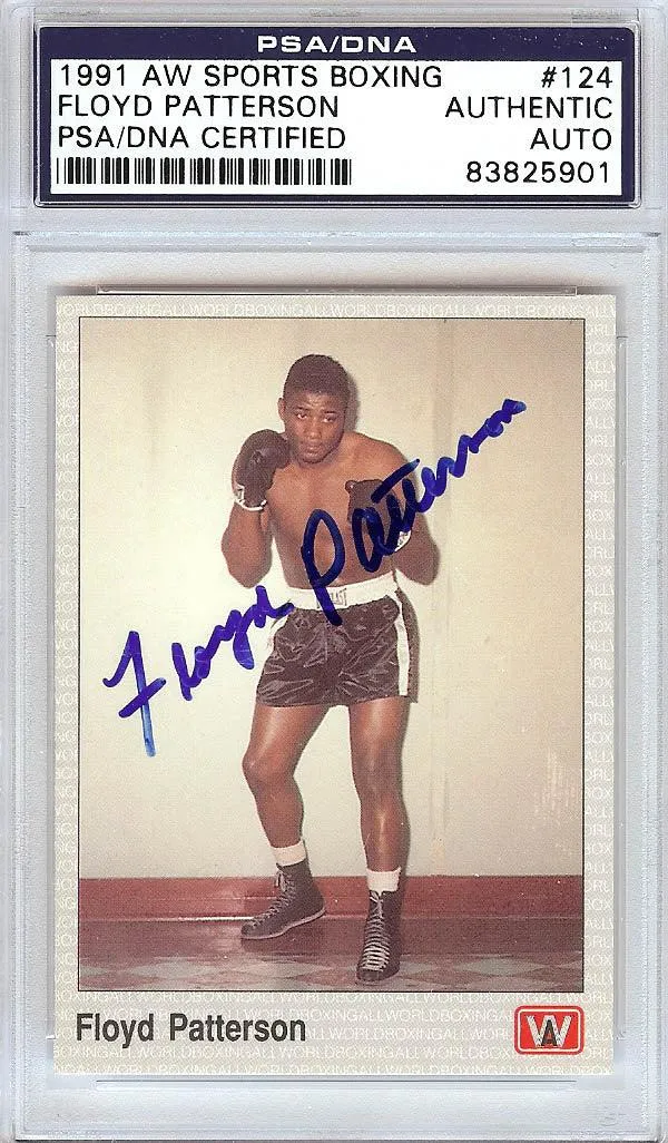 Floyd Patterson Autographed 1991 AW Sports Boxing Card #124 PSA/DNA #83825901