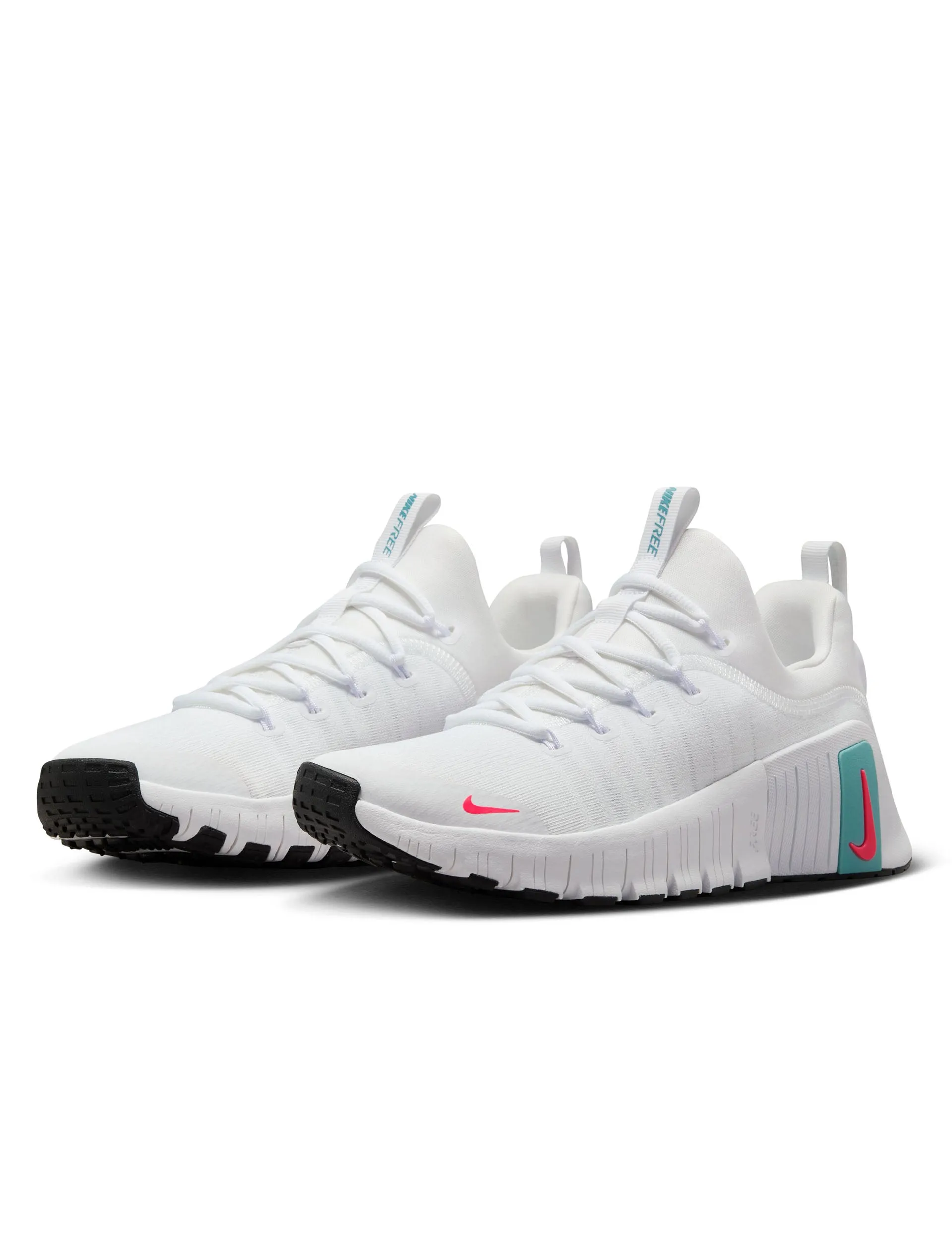 Free Metcon 6 Shoes - White/Denim Turquoise/Black/Hot Punch