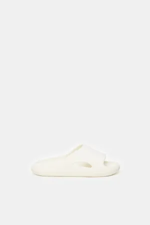 Girls Cream Plain Slide