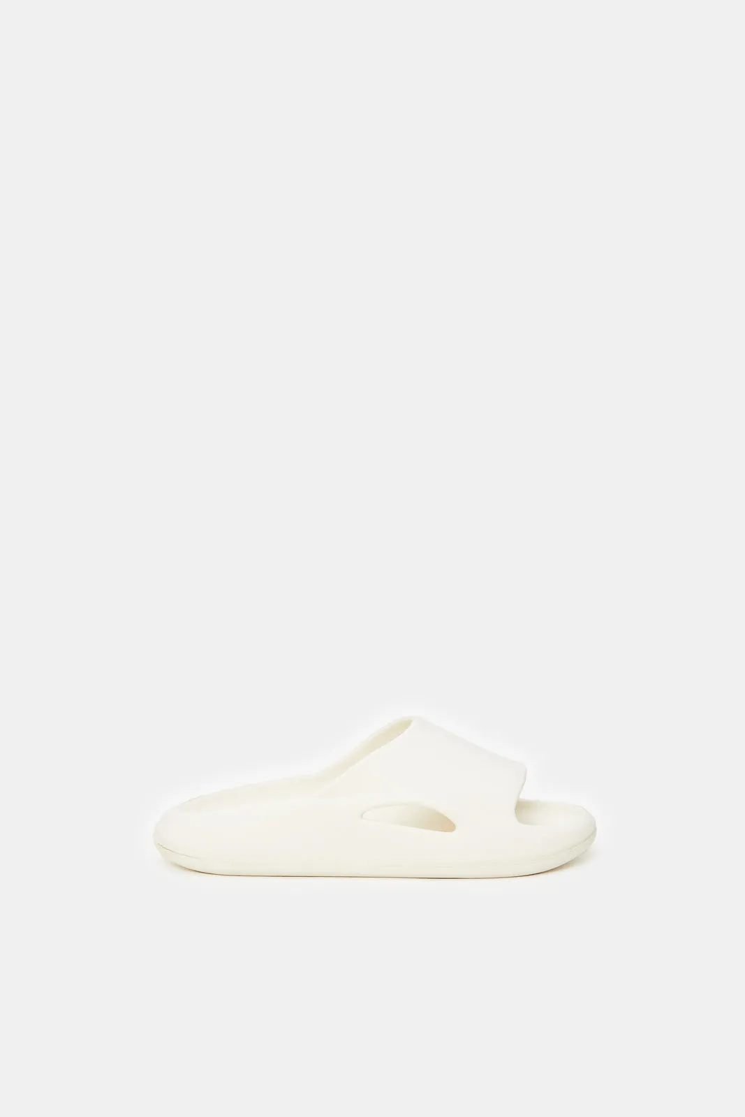 Girls Cream Plain Slide