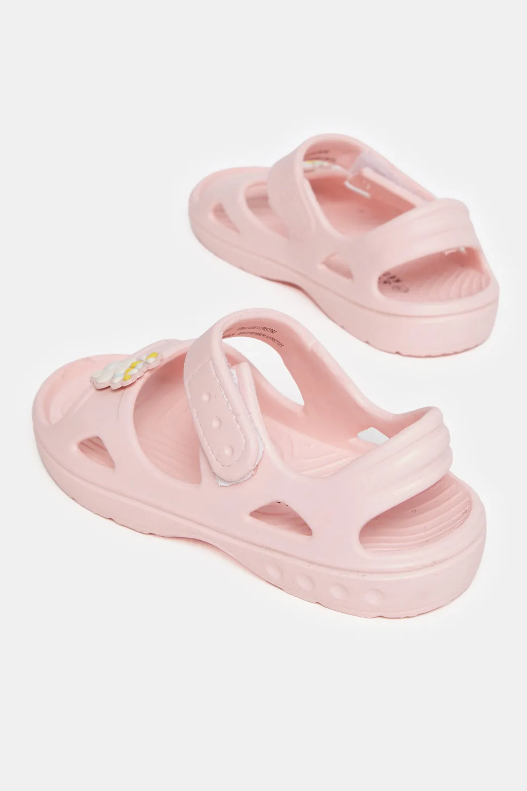 Girls Pink Plain Patch Slide