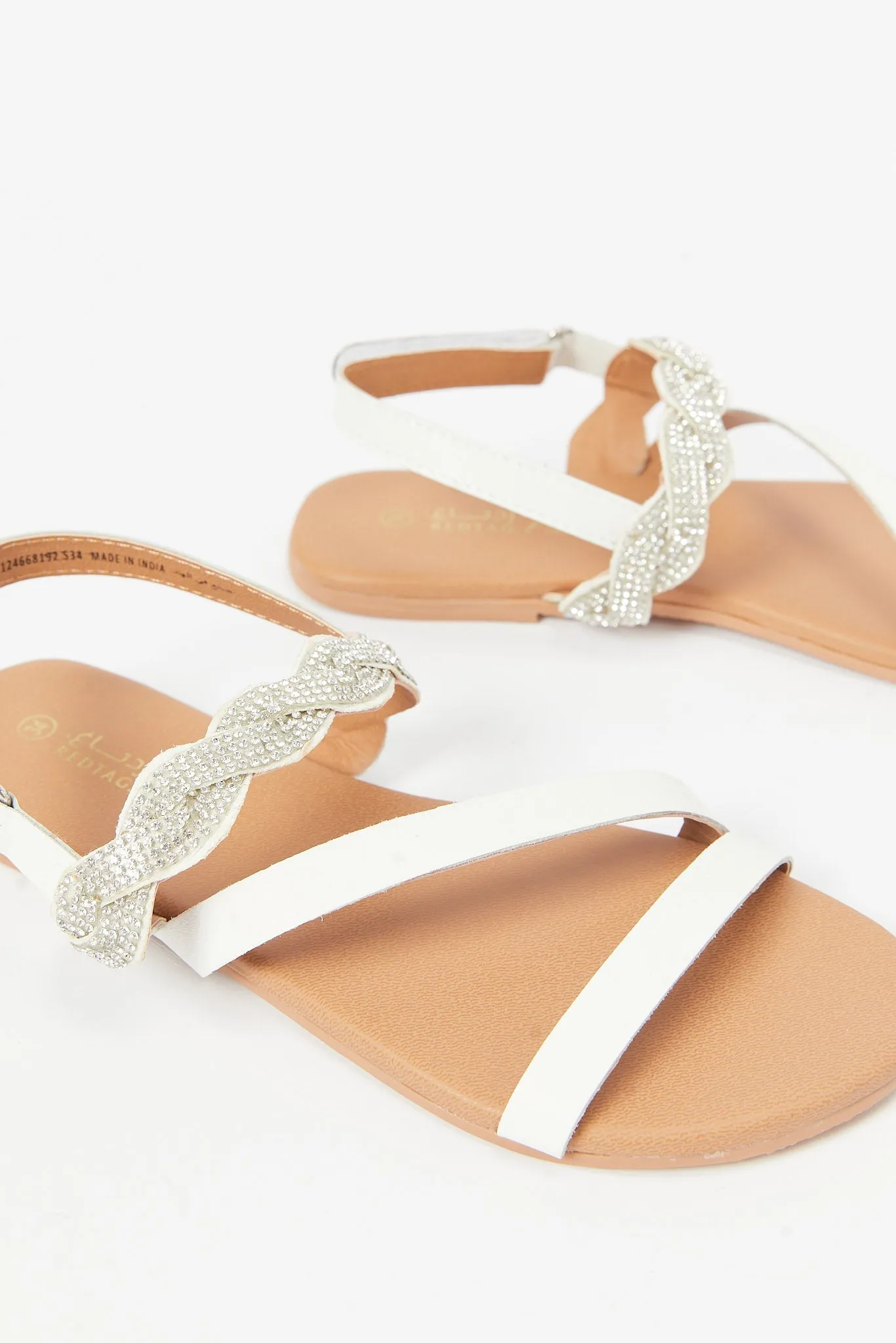 Girls Silver Festive Leather Sandal