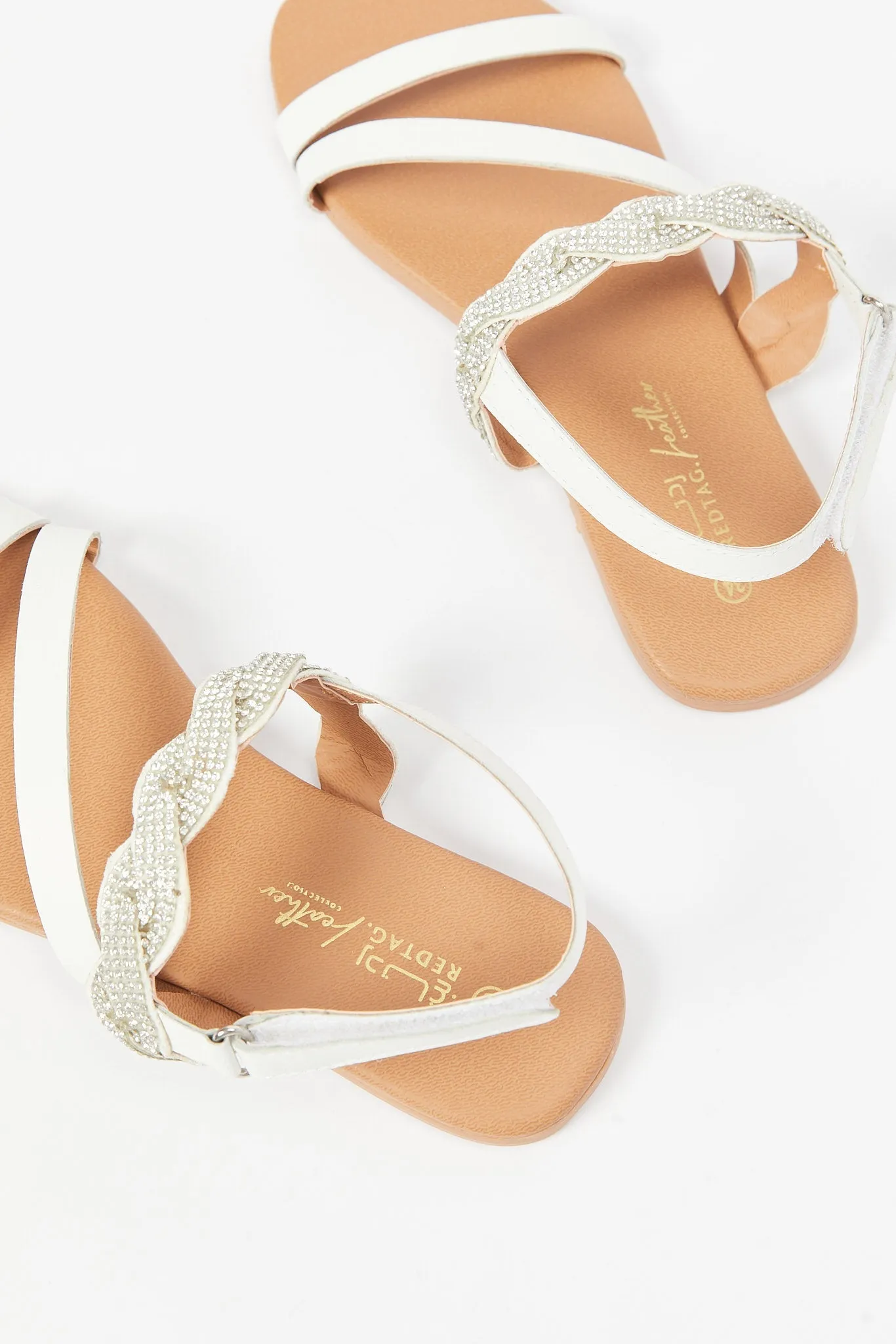 Girls Silver Festive Leather Sandal