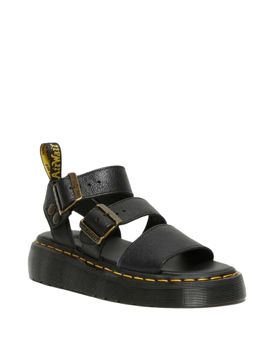 GRYPHON QUAD LEATHER PLATFORM SANDALS / Dr. MARTENS