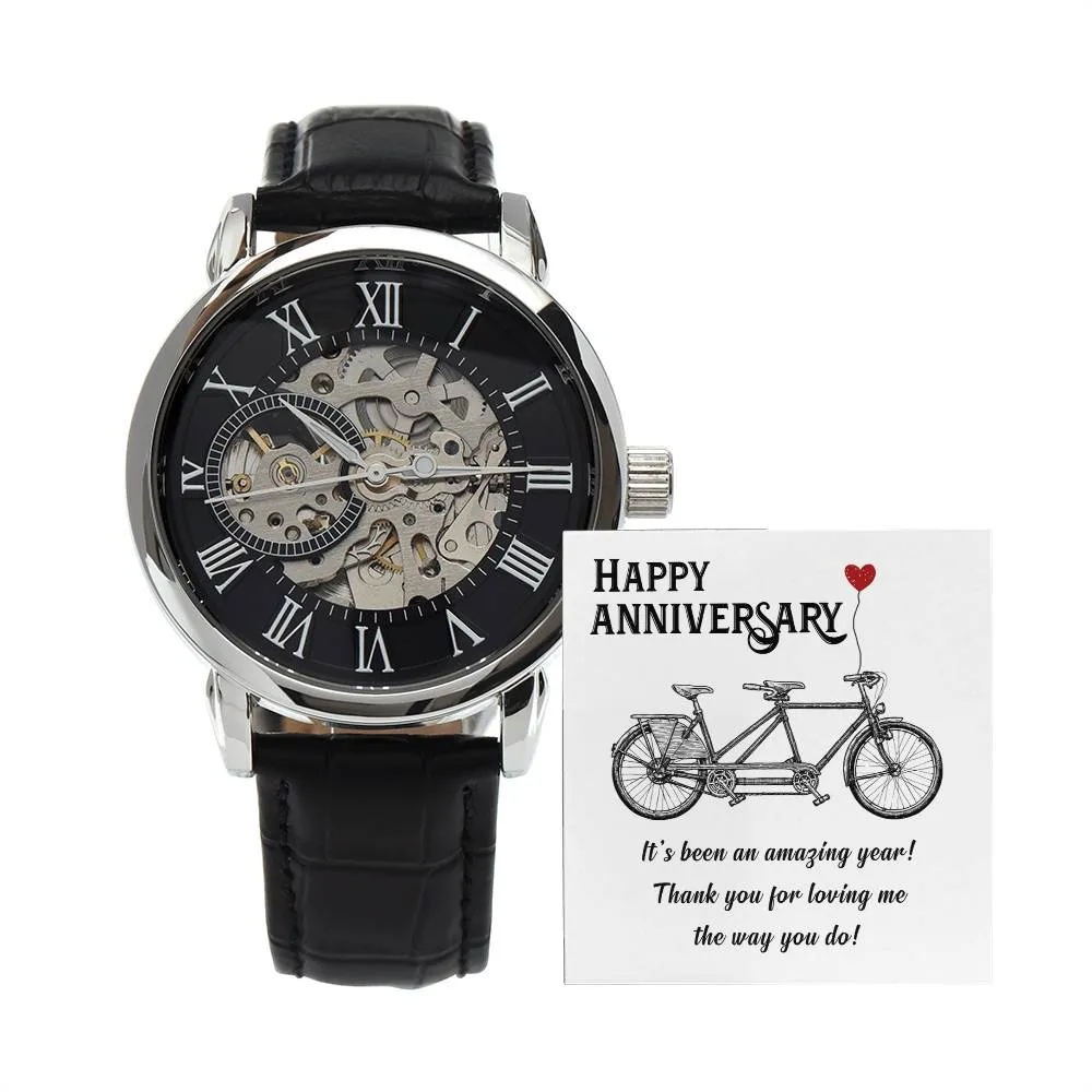 Happy Anniversary its been an amazing years, Men's Openwork Watch