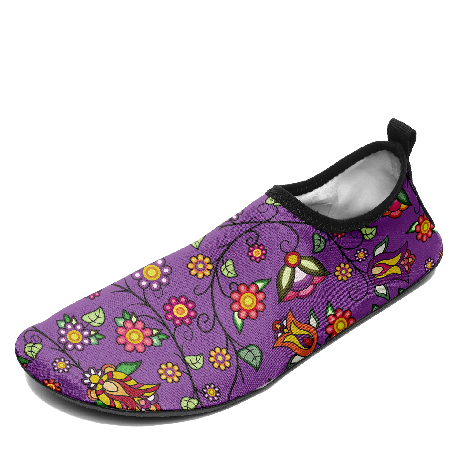 Heartbeat Petals Purple Kid's Sockamoccs Slip On Shoes